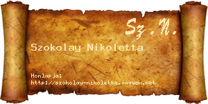 Szokolay Nikoletta névjegykártya