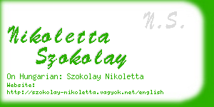 nikoletta szokolay business card